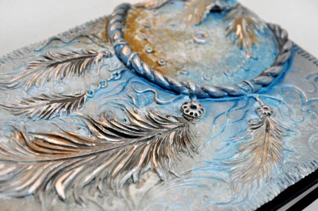 Hand Sculpted Dreamcatcher Journal Fimo Clay Feather Diary - image 1