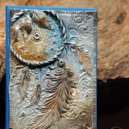 Hand Sculpted Dreamcatcher Journal Fimo Clay Feather Diary - thumbnail 2