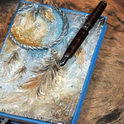 Hand Sculpted Dreamcatcher Journal Fimo Clay Feather Diary - thumbnail 3