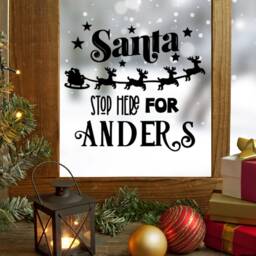Personalised Christmas Wall Sticker, Santa Stop Here, Decoration Window Vinyl Names Kids - thumbnail 3
