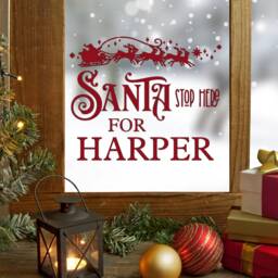 Personalised Christmas Wall Sticker, Santa Stop Here, Decoration Window Vinyl Names Kids - thumbnail 1