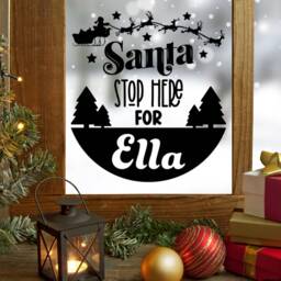 Personalised Christmas Wall Sticker, Santa Stop Here, Decoration Window Vinyl Names Kids - thumbnail 2