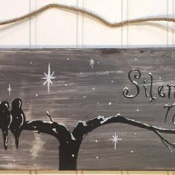 Christmas Wooden Sign. Silent Night. Winter Scene. Country Farmhouse Mystical Sign, Rustic Wall Hanging Pallet Sign - thumbnail 3