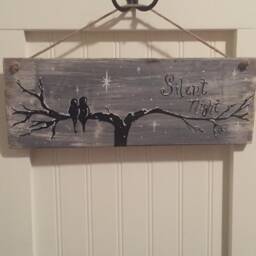 Christmas Wooden Sign. Silent Night. Winter Scene. Country Farmhouse Mystical Sign, Rustic Wall Hanging Pallet Sign - thumbnail 2