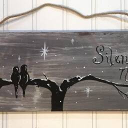 Christmas Wooden Sign. Silent Night. Winter Scene. Country Farmhouse Mystical Sign, Rustic Wall Hanging Pallet Sign - thumbnail 4