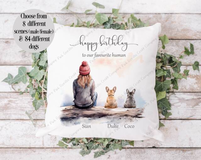 Personalised Pet Cushion, Pillow, Gift From Dog, Dog Keepsake Lover Gift, Dad Mum Owner - image 1