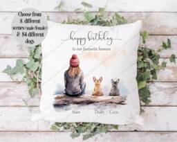 Personalised Pet Cushion, Pillow, Gift From Dog, Dog Keepsake Lover Gift, Dad Mum Owner - thumbnail 1