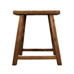 Chinese Old Antique Wooden Stool - Unique Piece Protective Medium Oak Finish - thumbnail 3