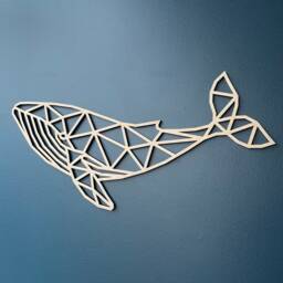 Geometric Whale Wooden Wall Art Nursery Decor - thumbnail 2