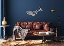 Geometric Whale Wooden Wall Art Nursery Decor - thumbnail 1