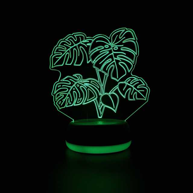 Monstera Plant Led Night Light, Swiss Cheese Plant, Gift, Lover Lights, Bedroom Light - image 1