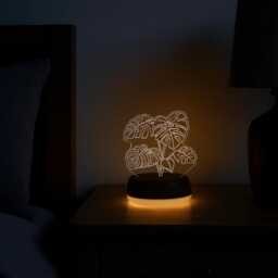 Monstera Plant Led Night Light, Swiss Cheese Plant, Gift, Lover Lights, Bedroom Light - thumbnail 3