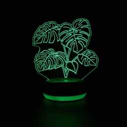 Monstera Plant Led Night Light, Swiss Cheese Plant, Gift, Lover Lights, Bedroom Light