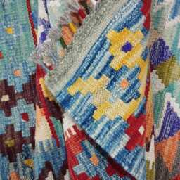 Heritage Tribal Rug, Handmade Artisan Afghan Turkish Scandinavian Navajo Bohemian Flatweave Wool Multicolour Kilim Rug 122x75 cm - thumbnail 4