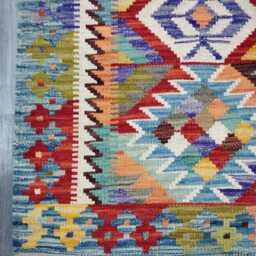 Heritage Tribal Rug, Handmade Artisan Afghan Turkish Scandinavian Navajo Bohemian Flatweave Wool Multicolour Kilim Rug 122x75 cm - thumbnail 2