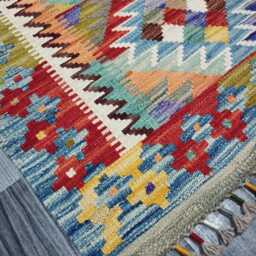 Heritage Tribal Rug, Handmade Artisan Afghan Turkish Scandinavian Navajo Bohemian Flatweave Wool Multicolour Kilim Rug 122x75 cm - thumbnail 3