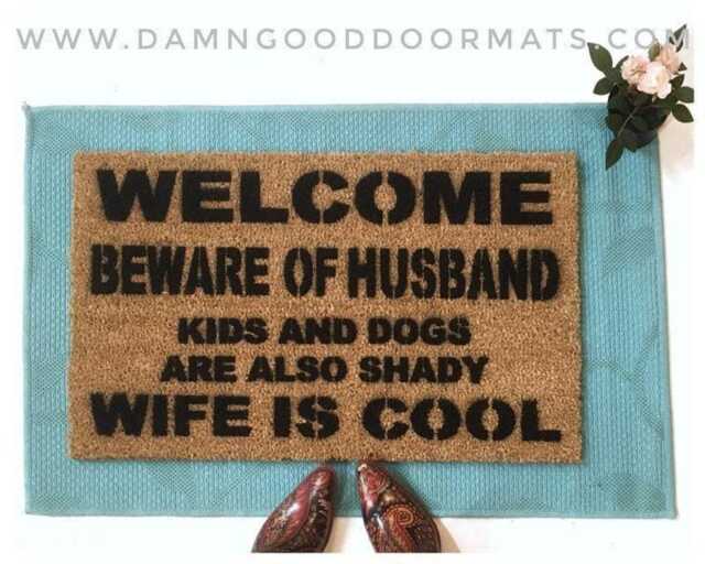 Sarcastic Doormat Funny Wife & Husband Design - Outdoor Use - image 1