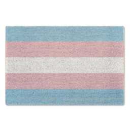 Trans Flag Door Mat Transgender Doormat Indoor Front Welcome Entrance Coir - thumbnail 2