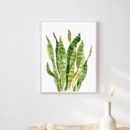 Watercolor Snake Plant Print Botanical Wall Art - thumbnail 4