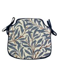 William Morris - Willow Bough Azure Tapestry Small Spindle Back Tie-On Seat Pads Dining/Patio/Garden/Kitchen - thumbnail 1