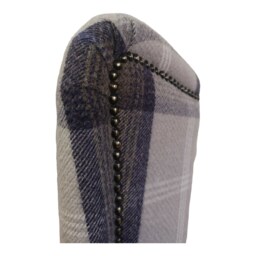 Queen Anne Wingback Fireside Chair Balmoral Tartan, Brass Castor Legs - thumbnail 4