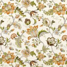 Jacobean Linen Orange Curtain Panel, Floral Window Panel in Kaufmann Designer Fabric Brissac, Window Treatment , Home Decor - thumbnail 3