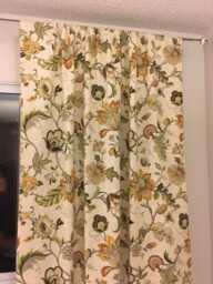 Jacobean Linen Orange Curtain Panel, Floral Window Panel in Kaufmann Designer Fabric Brissac, Window Treatment , Home Decor