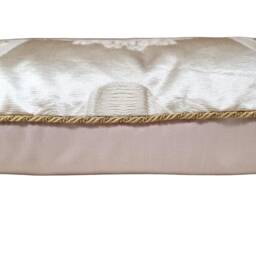 Throw Pillow Cushion Cover Ivory Silk Damask Rubelli Fabric Sandokan Pattern - Handmade in Italy - thumbnail 2