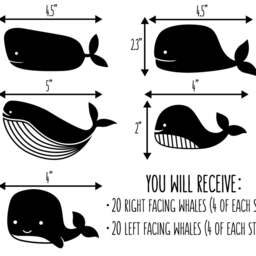 Whale Wall Decals - Nursery Decals, Kids Room Decor, Nautical Stickers, Boys Room, Girls Gift - thumbnail 3