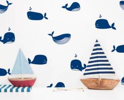 Whale Wall Decals - Nursery Decals, Kids Room Decor, Nautical Stickers, Boys Room, Girls Gift