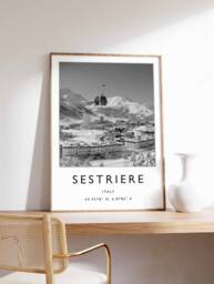 Sestriere Ski Poster Vintage Italian Alps Print - thumbnail 1