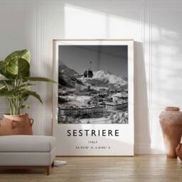 Sestriere Ski Poster Vintage Italian Alps Print - thumbnail 3