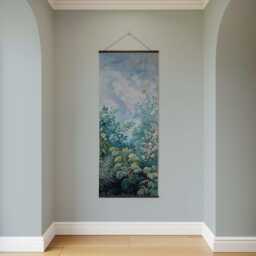 Chinoiserie Floral Garden Tapestry - Wall Hanging Unique Art - thumbnail 2