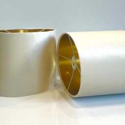 New Handmade Luxurious Glamour Velvet Ivory Cream Fabric Lamp Shade Oval Shape Oval Available in All Linings - thumbnail 2