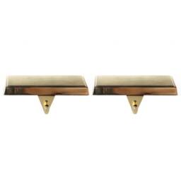 Plain Gold Christmas Stocking Hanger - Set Of 2