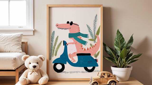 Cool Crocodile Nursery Poster, Fun Animal Wall Art For Kids Room, Playful Cartoon Print, Baby Shower Gift, Playroom Decor - image 1