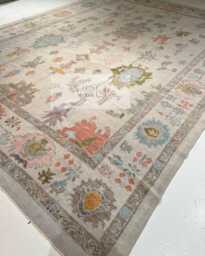 Exquisite Oushak Style Hand-Knotted Rug - 4x6, 5x8, 6x9, 8x10, 9x12, 10x14 Ft Handmade in India Antique Contemporary Living Room - thumbnail 1