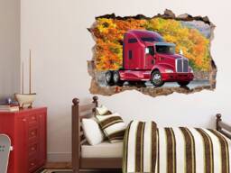 Custom Semi Truck Wall Art Large 3D Sticker Decal Kenworth Vehicle Boy Room Decor