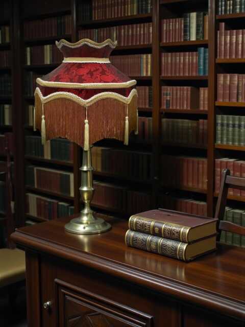Burgundy Red Paisley Lampshade Downton Abbey Style, Handmade in UK For Table & Floor Standard Lamp Shades, Ceiling Lights - image 1