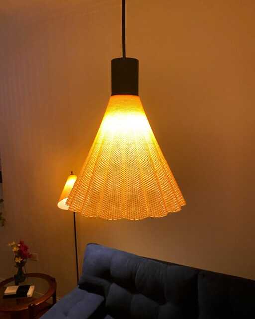 Rega Lampshade, Modern Ripple Mesh Contemporary 3D Printed Lighting - image 1
