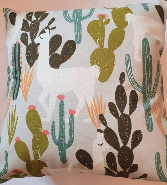 Llama Cactus Cushion Cover/ Pillow