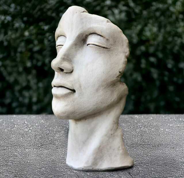 Massive Face Sculpture Concrete Head Figurine Stone Statue Cement Modern Decoration Outdoor Ornament Garden Art Face Lover Gift - image 1
