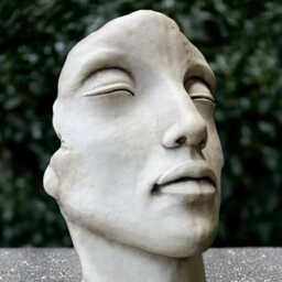 Massive Face Sculpture Concrete Head Figurine Stone Statue Cement Modern Decoration Outdoor Ornament Garden Art Face Lover Gift - thumbnail 4