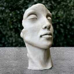 Massive Face Sculpture Concrete Head Figurine Stone Statue Cement Modern Decoration Outdoor Ornament Garden Art Face Lover Gift - thumbnail 3
