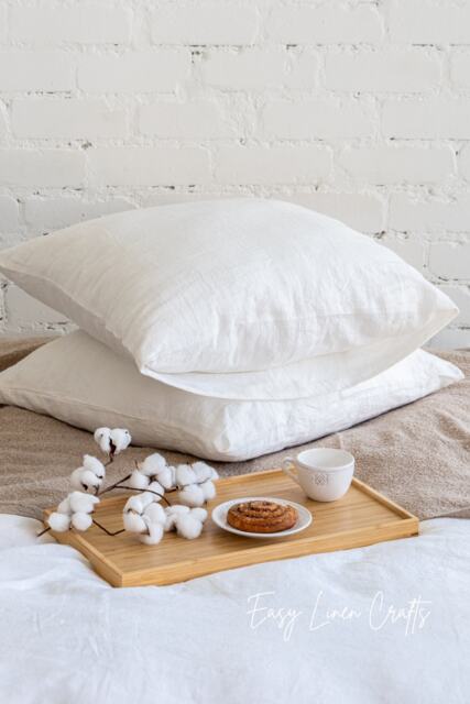 Set Of 2 Linen Pillowcases - Envelope Closure Bed Pillow Covers Sham Standard, Queen, King, Custom Cases - image 1