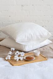 Set Of 2 Linen Pillowcases - Envelope Closure Bed Pillow Covers Sham Standard, Queen, King, Custom Cases - thumbnail 1