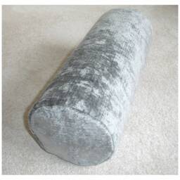 "Crushed Velvet Silver Cylinder Bolster Pillow Cover 8x18 Round End Dark Grey Cushion Sham Case 18""x8"
