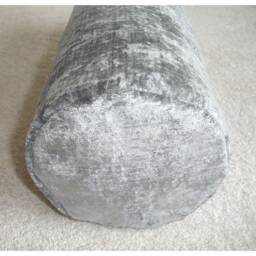 "Crushed Velvet Silver Cylinder Bolster Pillow Cover 8x18 Round End Dark Grey Cushion Sham Case 18""x8" - thumbnail 3