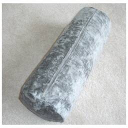 "Crushed Velvet Silver Cylinder Bolster Pillow Cover 8x18 Round End Dark Grey Cushion Sham Case 18""x8" - thumbnail 4