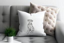 Personalized Schnauzer Dog Pillow Lover Gift, Home Decor - thumbnail 1